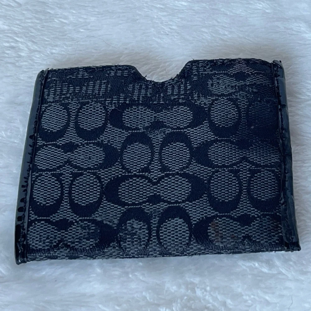 Vintage Coach card holder black small pocket card holder